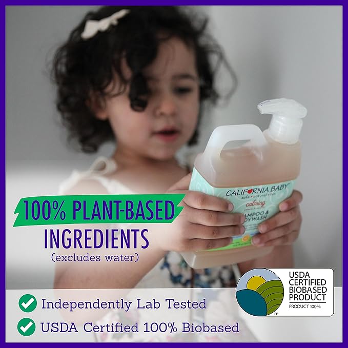 California Baby Calming Lavender Shampoo and Body Wash | 100% Plant-Based (USDA Certified) | Allergy Friendly | Baby Soap and Toddler Shampoo for Dry, Sensitive Skin | 517 mL / 17.5 fl. oz