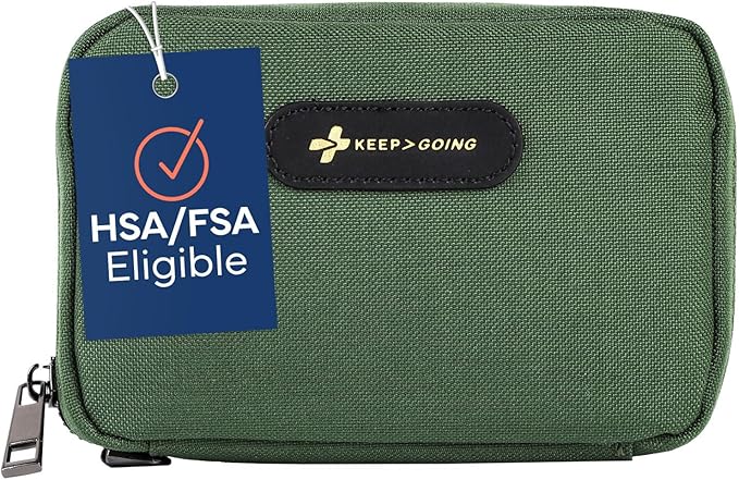 Keep Going Travel First Aid Kit for Kids – 130 Pc. for Car, Purse, Diaper Bag, Backpack, & Suitcase, with Latex-Free Bandages – 7 x 5 x 2 in. Travel First Aid Kit TSA-Approved