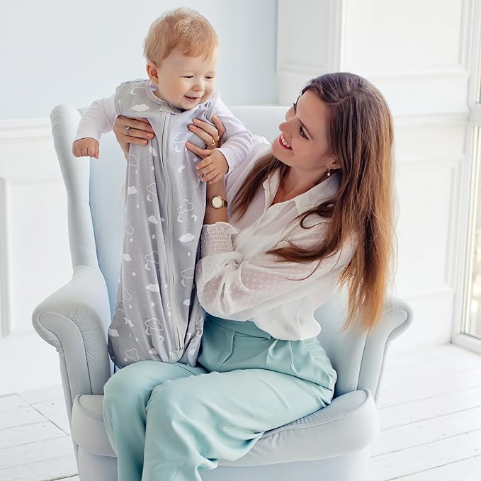 Baby Sleep Sack 1.0 TOG, Organic Cotton Baby Wearable Blanket with Two-Way Zipper, Swaddle Transition Baby Sleeping Bag, All-Season Sleep Sack for Newborn Infant Toddler Boy Girl, 18-24 Months, 1-Pack