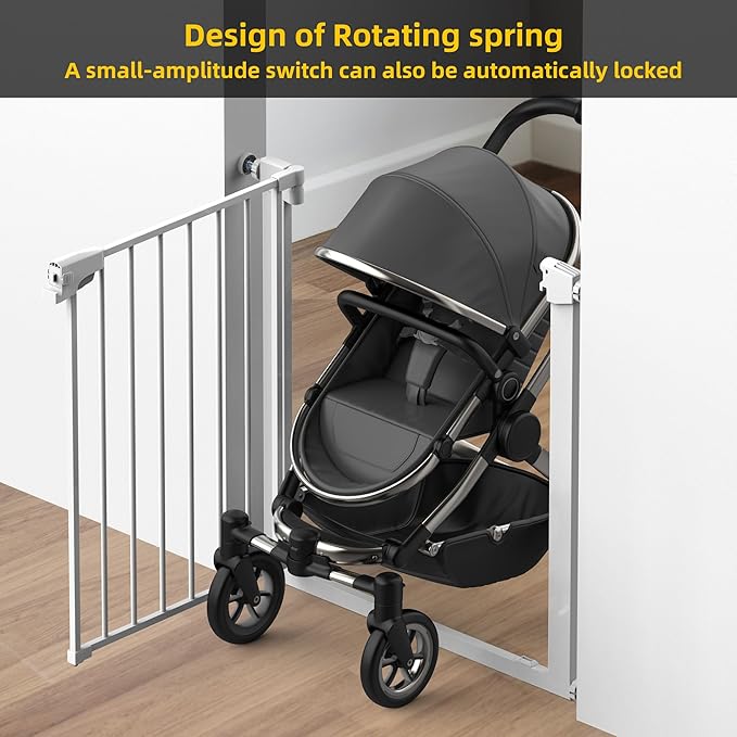 Easy Step Walk-Thru Baby Gate – Adjustable Safety Gate for Babies & Pets, Pressure Mount Kit, Includes Wall Cups & Extensions – 29.7 to 48.8W x 30.5H inches, CPC Certified