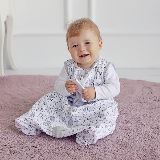Mama Cheetah Baby Sleep Sack 2.5 TOG, Winter Baby Sleeping Bag with 2-Way Zipper, Organic Cotton Swaddle Transition Wearable Blanket for Boy Girl Infant Toddler, 18-24 Months, 1-Pack