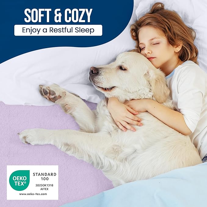 Utopia Bedding Waterproof Mattress Protector Twin Size, Premium Terry Mattress Cover 200 GSM, Breathable, Fitted Style with Stretchable Pockets (Lavender)