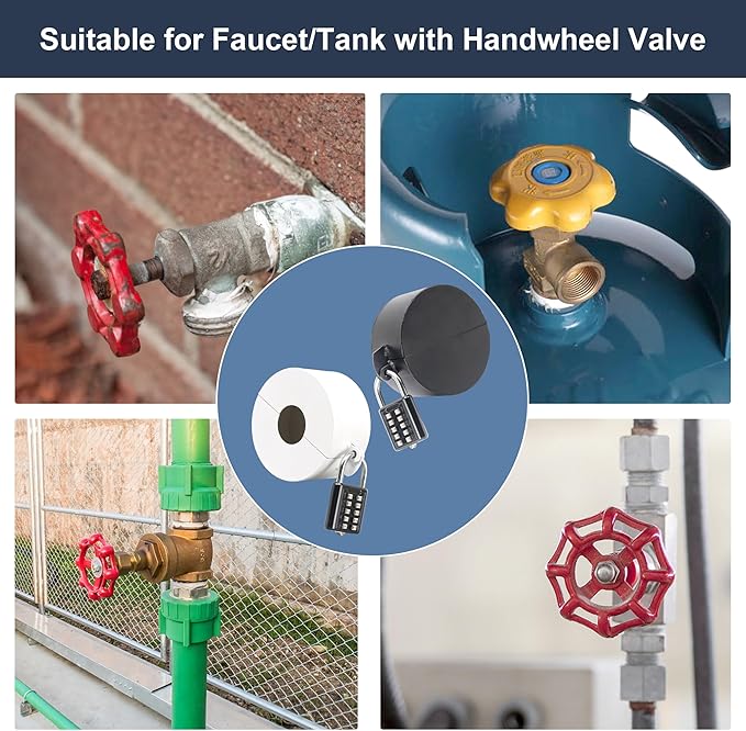 Door Knob Lockout DevicePadlock, Handle Lock Cover for Dementia/Child Safety, Faucet & Spigot LockWhite