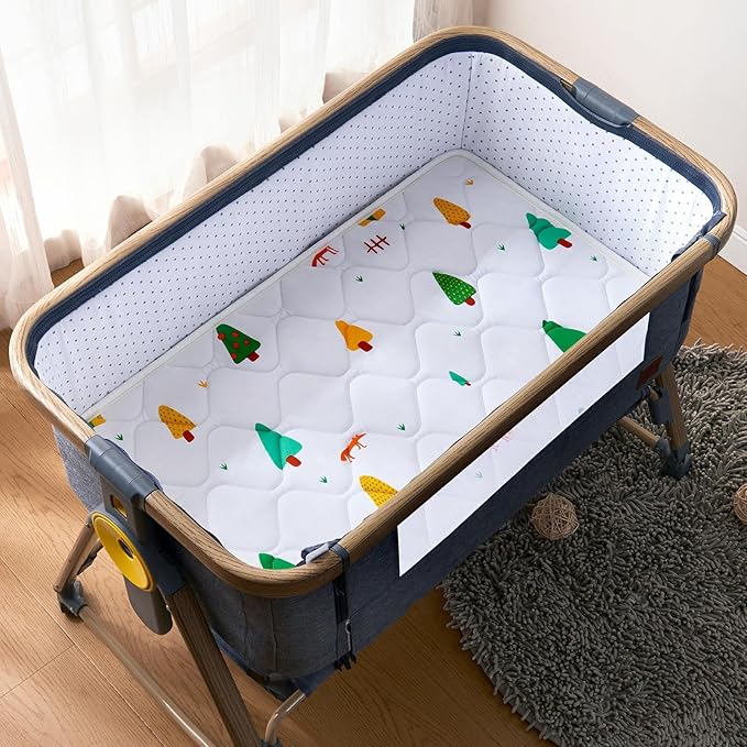 Baby Bassinet Mattress 33 x 20 inches- Firm Support and Comfort Premium Foam,Noiseless and Odorless,Hypoallergenic Small Crib Mattress, Fits Moses Basket, Dual Sided with Soft Breathable Fabric