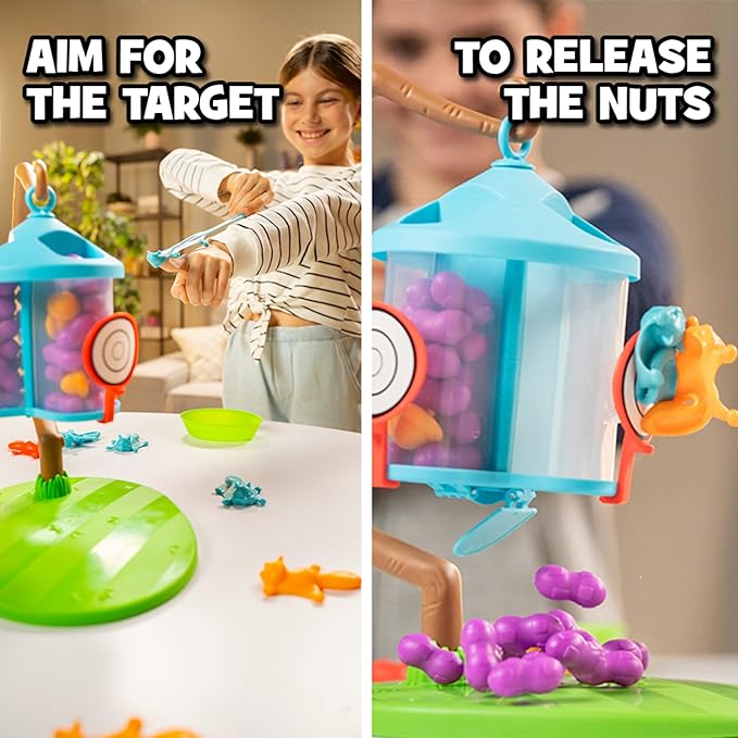 Flying Squirrels Feeder Frenzy Board Game – Kids Games, Family Games for Kids and Adults, Board Games for Family Night, Multi-Player Board Games, Aim & Release Nuts to Win, Ages 6+