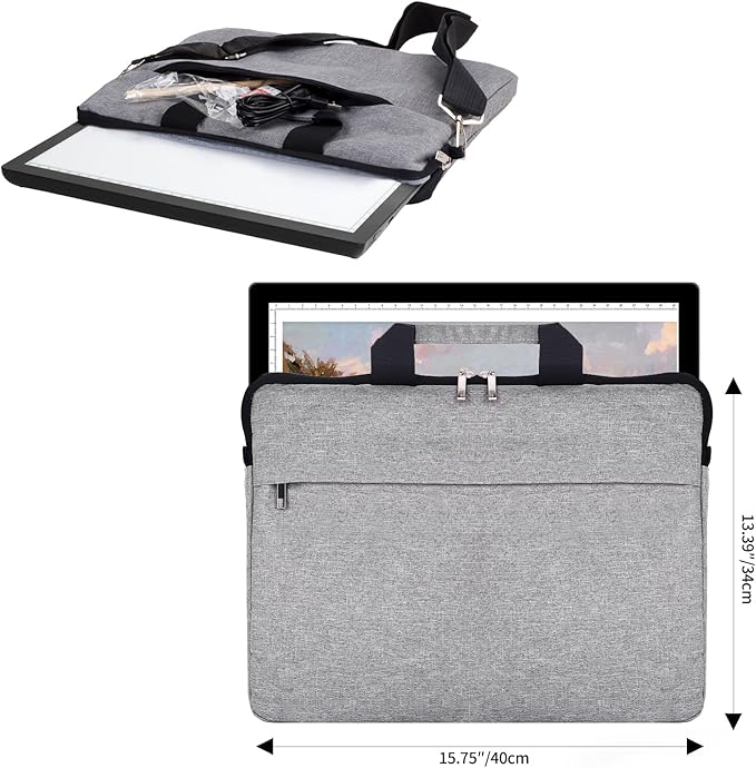 A4 Rechargeable Light Pad with Carry Bag, KOBAIBAN Wireless Magnetic Tracing Light Box, 5-Level Brightness LED Light Tablet Board, Cordless Battery Powered Light Drawing Table for DIY Diamond Painting