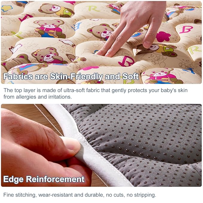 Baby Play Mat - 65" X 50",Premium Thicker Foam One-Piece Crawling Mat, Machine Washable, Extra Large Anti-Slip Activity Playmat for Babies, Toddlers & Infants