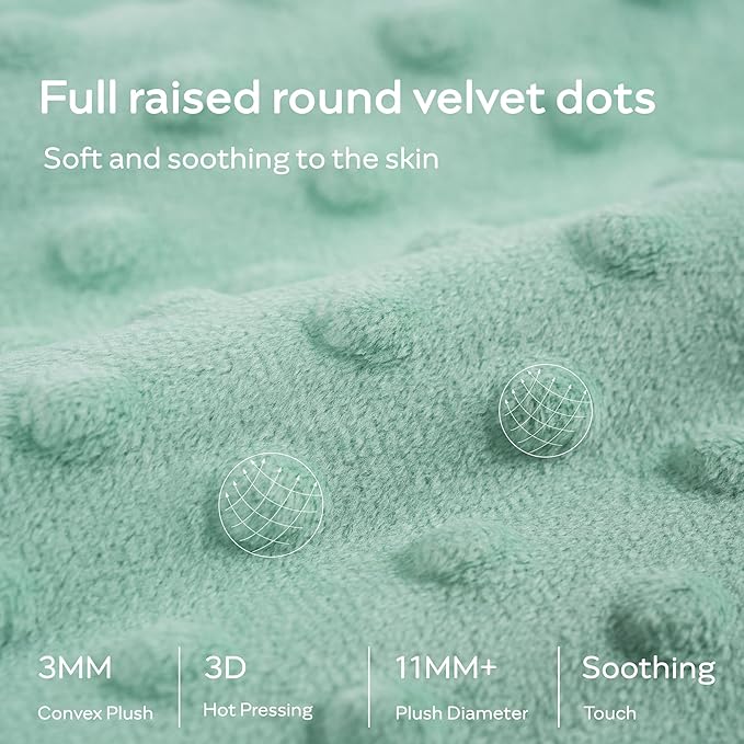 JELLYMONI Fleece Baby Sleep Sack 12-24 Months, 1.5 Tog Warm Winter Baby Wearable Blanket with Plush Dots and 2-Way Zipper, Cotton Toddler Sleep Sack