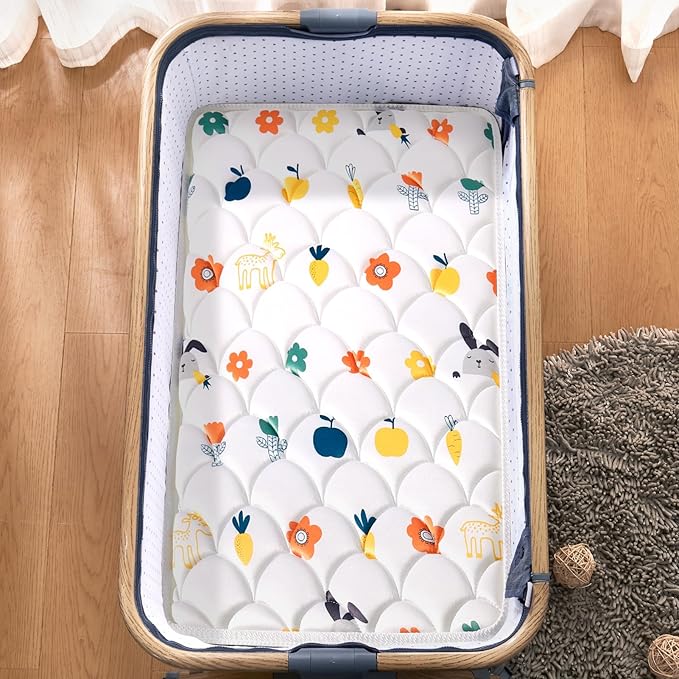 Baby Bassinet Mattress 32 x 18 inches- Firm Support and Comfort Premium Foam,Noiseless and Odorless,Hypoallergenic Small Crib Mattress, Fits Moses Basket, Dual Sided with Soft Breathable Fabric