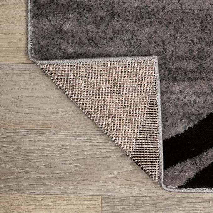 Rugshop Modern Wavy Circles Design Area Rug 10' x 14' Gray