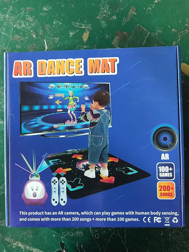 Dance Mat for Kids and Adults, Musical Electronic Dance Step Pad with 100+ Games, 200+Songs, HD Camera, 2 Motion Sensor Controllers, MTV & Cartoon Modes, Dance Mat Toy for Girls& Boys
