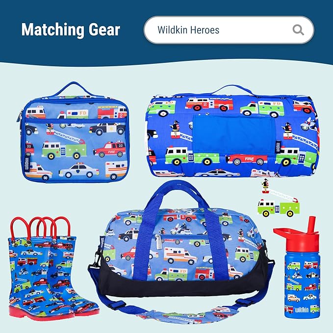 Wildkin ECO rPET 15-inch Kids Backpack – Sustainable, Padded, Adjustable – Heroes