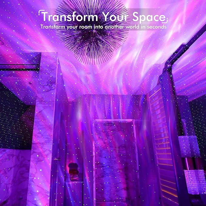 Rossetta Star Projector, Galaxy Projector for Bedroom, Bluetooth Speaker and White Noise Aurora Projector, Night Light Projector for Kids Adults Gaming Room, Home Theater, Ceiling, Room Decor