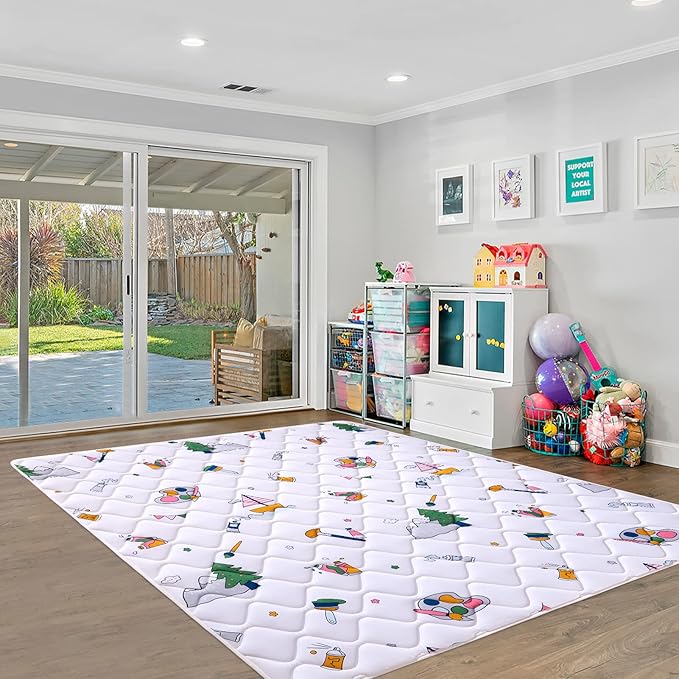 Baby Play Mat - 71" X 59",Premium Thicker Foam One-Piece Crawling Mat, Machine Washable, Extra Large Anti-Slip Activity Playmat for Babies, Toddlers & Infants