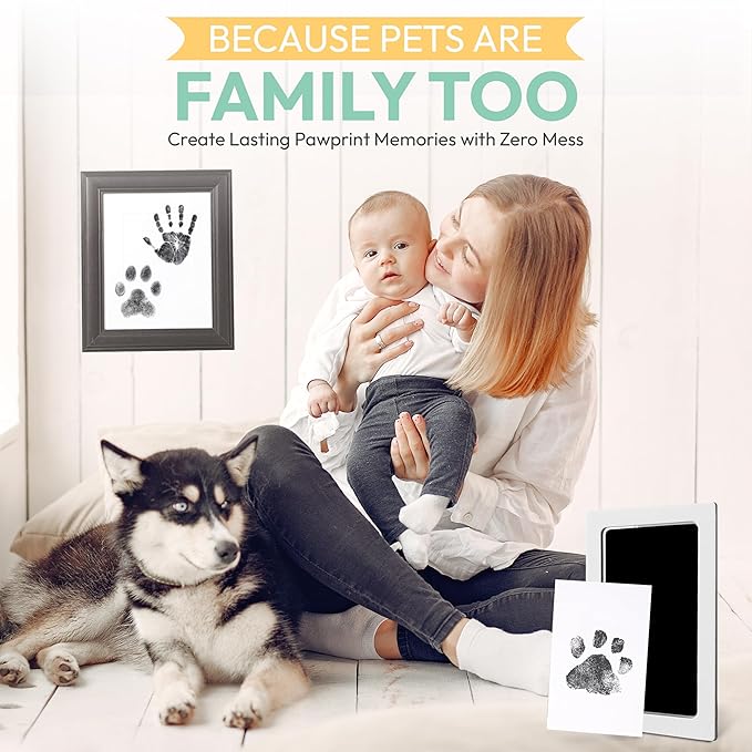 Clean Touch Ink Pad for Baby Handprints and Footprints – Inkless Infant Hand & Foot Stamp – Safe for Babies, Doesn’t Touch Skin – Perfect Family Memory or Gift – Black Print Kit by Tiny Gifts