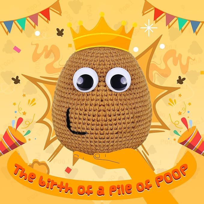 Crochetta Crochet Kit for Beginners, Crochet Kit w Step-by-Step Video Tutorials, Crochet Starter Kit Learn to Crochet Kits for Adults Kids Beginners, Crochet Poop (40%+ Yarn)