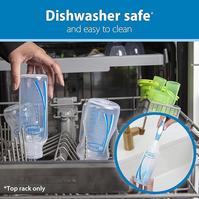 Dr. Brown’s Natural Flow® Anti-Colic Options+™ Narrow Baby Bottles 8 oz/250 mL, with Level 1 Slow Flow Nipple, 3 Pack, Purple, 0m+