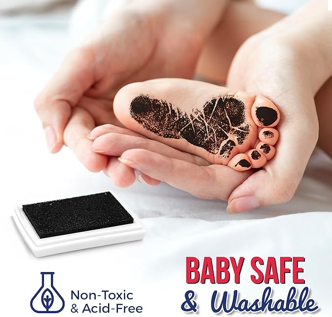 Circa Print Baby Soccer Ball Handprint Kit, Ink Pad for Hand and Footprints - Unique Keepsake for Dads, Baby Shower Present for Moms, Newborn Gift