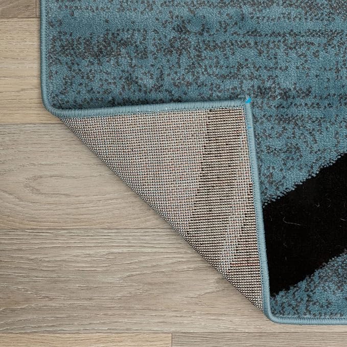 Rugshop Modern Wavy Circles Design Area Rug 2'7" x 4' Blue