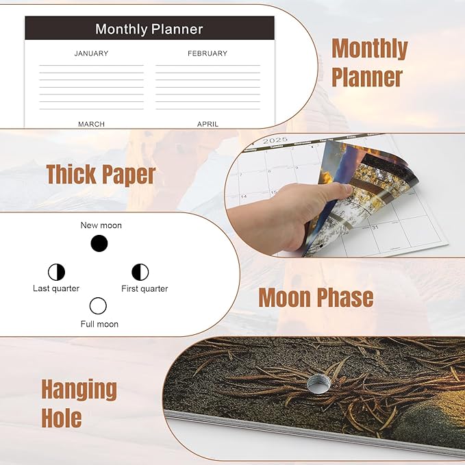 Gannyfer Calendar 2025-2026, 18 Months National Parks Wall Calendar 2025-2026, Large Wall Calendars 12" x 24" Opened, Perfect as Gifts for Friends, Family