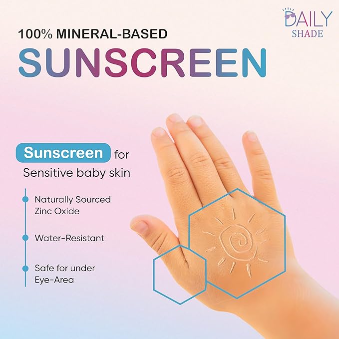 Babe Shade Kid's Tinted Mineral Sunscreen for Face & Body with SPF 30 - Non-Nano Zinc, Reef Safe, Travel Size, Water Resistant & Hypoallergenic Skin Care for All Types of Skin Tone - 90ml