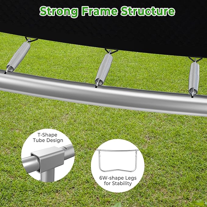 12FT 14FT Trampoline with Slide and Swings, ASTM Approved Outdoor Trampoline with Basketball Hoop and Ladder, Capacity for 5-7 Kids and Adults