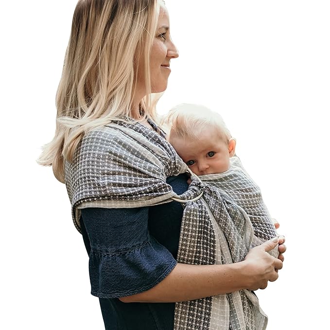 Hip Baby Wrap Ring Sling Baby Carrier for Infants and Toddlers - 100% Soft Cotton Baby Wraps Carrier for Babies 8-35 lbs - Perfect Baby Shower Gifts Moms and Dads - Nursing Cover (Moon Honeycomb)
