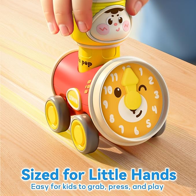 iPlay, iLearn Press to Go Car Toys Set for Toddlers 1-3, Baby Push Go Friction Racing Cars, Infant Play Vehicle Set, 1st Birthday Gifts for 6-9-12-18 Months, 1 2 3 One Years Old Boys Girls Child Kids