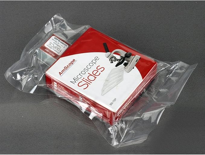 AmScope PS25-BSC12-72P100S22 25 Piece Microscope Prepared Slides, 72 Piece Pre-Cleaned Blank Plate Slides, 12 Piece Single Depression Concave Slides and 100 Piece Coverslips