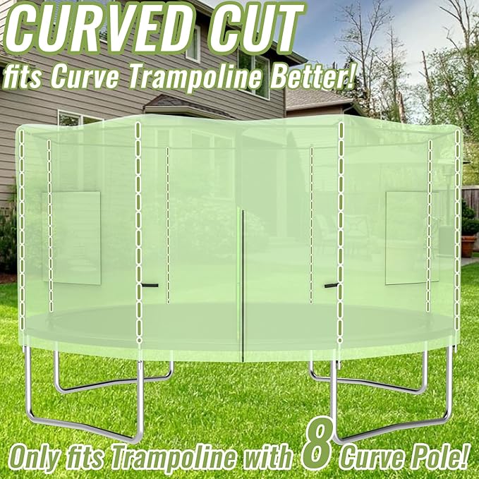 Gardenature 10FT/12FT/14FT Trampoline Tent(Tent Only), Fit Round Trampolines, Shade Cover with LED Light, Outdoor Trampolien Accessories, Anti-Tear, Beige