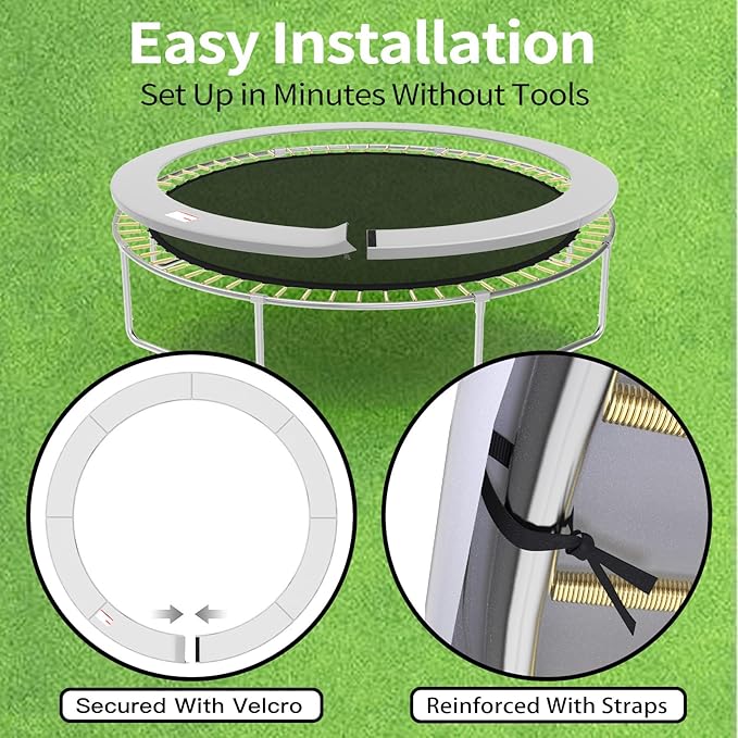 16FT/15FT/14FT/12FT/10FT Trampoline Safety Pad Replacement, Round Trampoline Spring Protection Cover, Fits 16FT/15FT/14FT/12FT/10FT Frames, Water-Resistant Trampoline Accessories