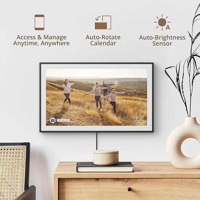 Dragon Touch 21.5" Digital Calendar Chore Chart – 1080P Full HD Interactive Touchscreen, Smart Family Planner, Hearth Display Digital Calendar Wall & Desk Mountable for Seamless Scheduling Black