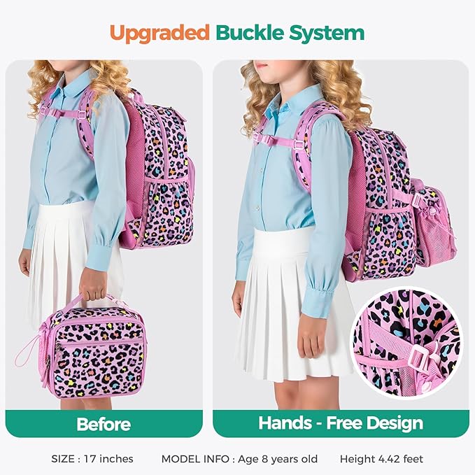 Choco Mocha Galaxy Backpack for Girls, Elementary School Backpack for Girls Ages 6-8 Kids Kindergarten Backpack Bookbag 17 Inch with Chest Strap, Pink