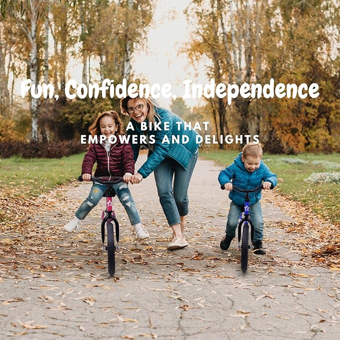 14 Inch Balance Bike for Kids 3-7 Year Old, Kids Bike with No Pedals, Air Rubber Tires, Adjustable Height, Pedalless Kids Bicycle for Boys, Girls