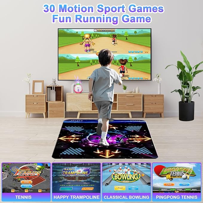 Dance Mat for Kids and Adults, Musical Electronic Dance Step Pad with 100+ Games, 200+Songs, HD Camera, 2 Motion Sensor Controllers, MTV & Cartoon Modes, Dance Mat Toy for Girls& Boys