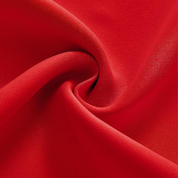 Joydeco Blackout Curtains 108 Inches Long, Thermal Insulated Black Out Curtains 2 Panels Set, Room Darkening Drapes for Living Room Window Rod Pocket Back Tab (W52 x L108 Inch, Red)