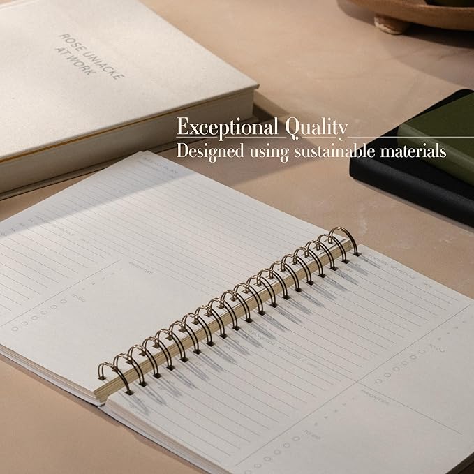 Anecdote Planner 2026 (8.5" x 10") Spiral Yearly Planner - 2026 Planner Weekly and Daily - Features a Library Buckram Cover, Brass and A4 Size Bleed-Resistant Paper - Organize All 52 Weeks. Start Anytime – Blossom