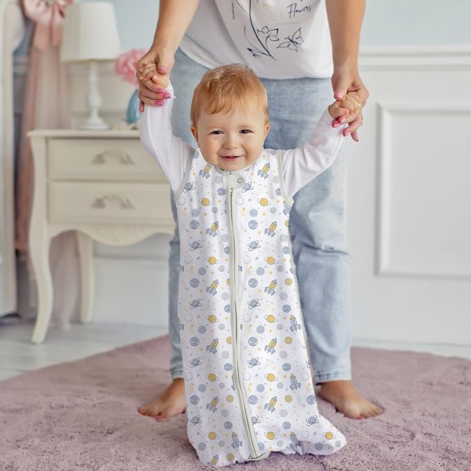 Mama Cheetah Baby Sleep Sack 0.5 TOG, Organic Cotton Baby Wearable Blanket with Two-Way Zipper, Swaddle Transition Baby Sleeping Bag for Newborn Infant Toddler Boy Girl, 0-6 Months