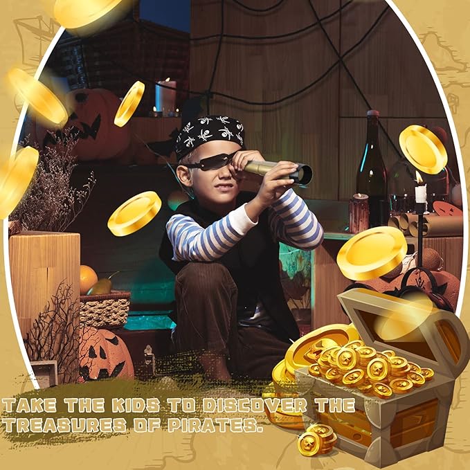 Deekin 24 Pcs Pirate Telescope for Kids Pirate Party Favors Accessories Telescope Toys Spyglass Mini Treasure Hunt for Boat Halloween Birthday Party Supplies