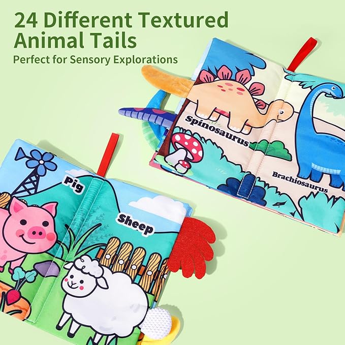 4 Pack Baby Books 0-6 Months, 4PCS Crinkle Books for Babies, Touch and Feel Sensory Books for Babies, Infant Toys 0-6 Months, Soft Fabric Toy Shower Gift, Baby Crinkle Book - 4 Pack Blue