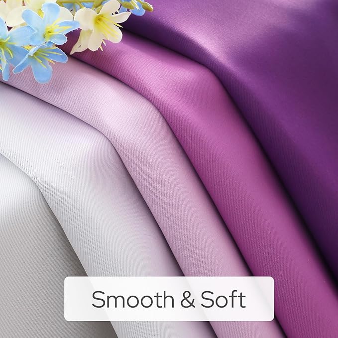 HOMEIDEAS Purple Ombre Blackout Curtains, 52 X 84 Inch Length Gradient Color Room Darkening Curtains with Grommet Thermal Insulated Window Drapes for Living Room, Bedroom, 2 Panels