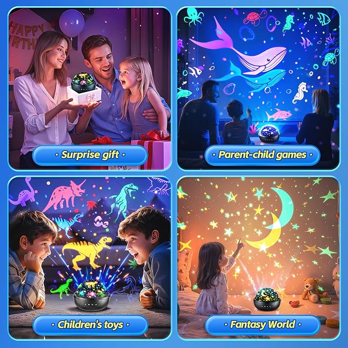 Dinosaur Toys for Kids 3-8 | 3D Films & 31 Colors & & 360° Rotate & Timer | Dinosaur Night Light Projector Toys for 2-10 Year Old Boys Room Decor Gift for Boys Jurassic World Jurassic Park Toys