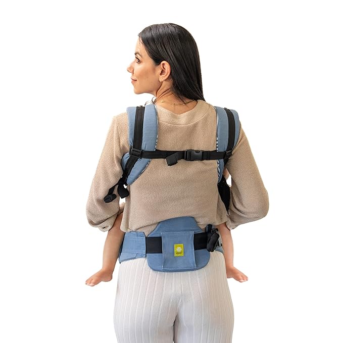LÍLLÉbaby Complete All Seasons Ergonomic 6-in-1 Baby Carrier Newborn to Toddler - with Lumbar Support - for Children 7-45 Pounds - 360 Degree Baby Wearing - Inward & Outward Facing - Tiled Bluestone