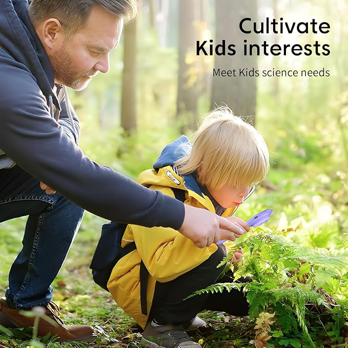 2Pcs Purple Kids Microscope-200X Fixed Focus Miniscope Portable Handheld Pocket Microscope -Science Toy for Toddlers, Christmas Birthday Gifts for Age 5 6 7 8 9 10 11 12 Girls Boys