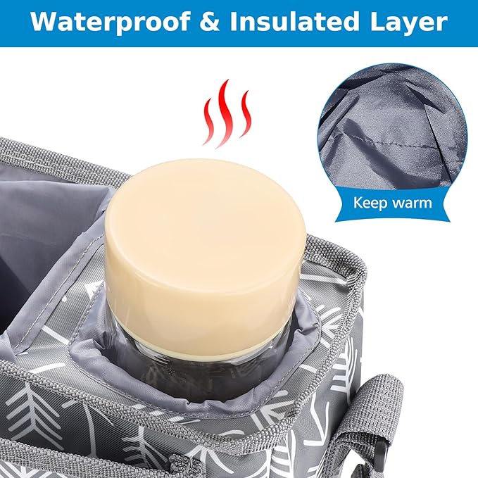 Accmor Universal Stroller Organizer with Insulated Cup Holder and Shoulder Strap, Stroller Bag Caddy Organizer Stroller Accessories for Uppababy, Baby Jogger, Nuna, Doona, Britax Strollers