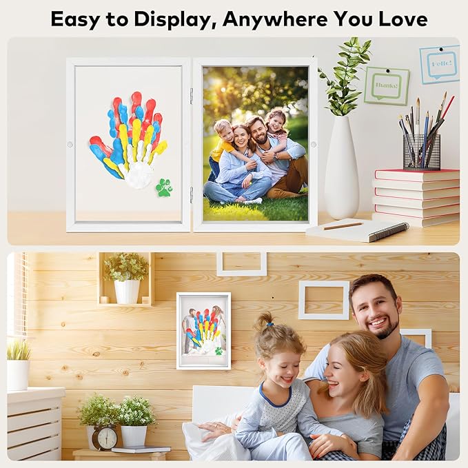 Family Handprint Kit, DIY Craft Keepsake, Hand Print Photo Frame, Family Gifts for New Mom, New Baby, New Parents, Grandparents, Mother's Day, Father's Day, Adoption Day, Anniversary
