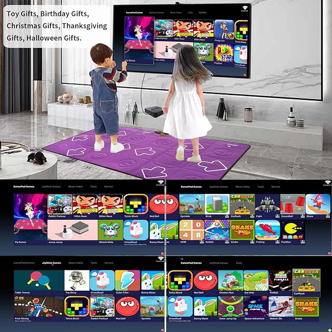 Dance Mat for Kids and Adults, Double User Wireless Dance Pad Game for TV, Exercise Dancing Mat for Family Games,Gifts Ideas for Girls and Boys
