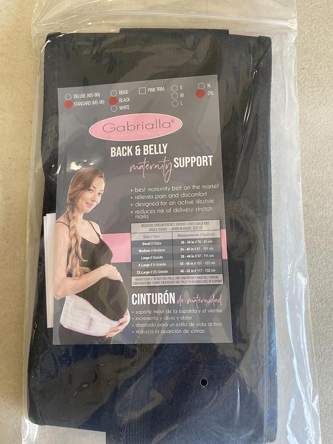 Gabrialla Made in USA Pregnancy Belly Band, Soft & Breathable Maternity Belly Band – Pregnancy Belt for Back, Pelvic & Waist