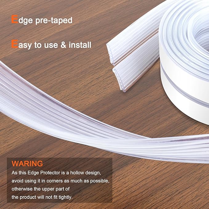 Baby Proofing 26.2ft Long (2.32" Wide),Clear Corner Protectors,Soft Edge Protectors Corner Guards Furniture Corner&Edge Safety Bumpers with Upgraded Strong Adhesive for Sharp Furniture & Table Edges