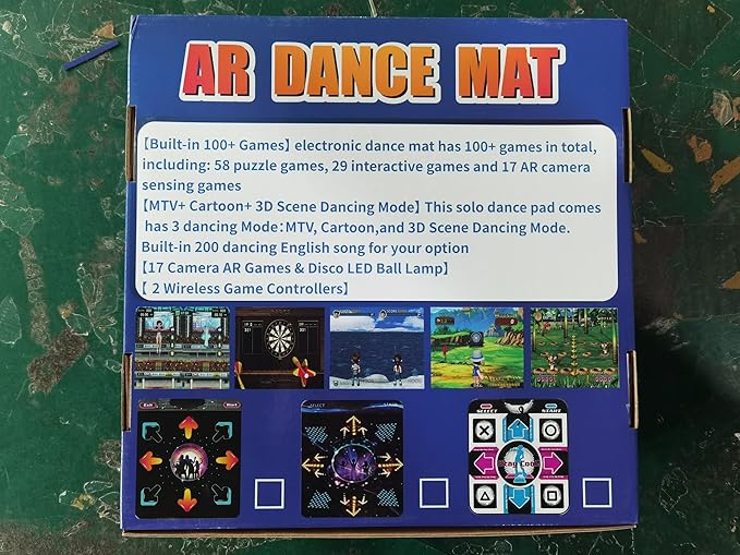 Dance Mat for Kids and Adults, Musical Electronic Dance Step Pad with 100+ Games, 200+Songs, HD Camera, 2 Motion Sensor Controllers, MTV & Cartoon Modes, Dance Mat Toy for Girls& Boys